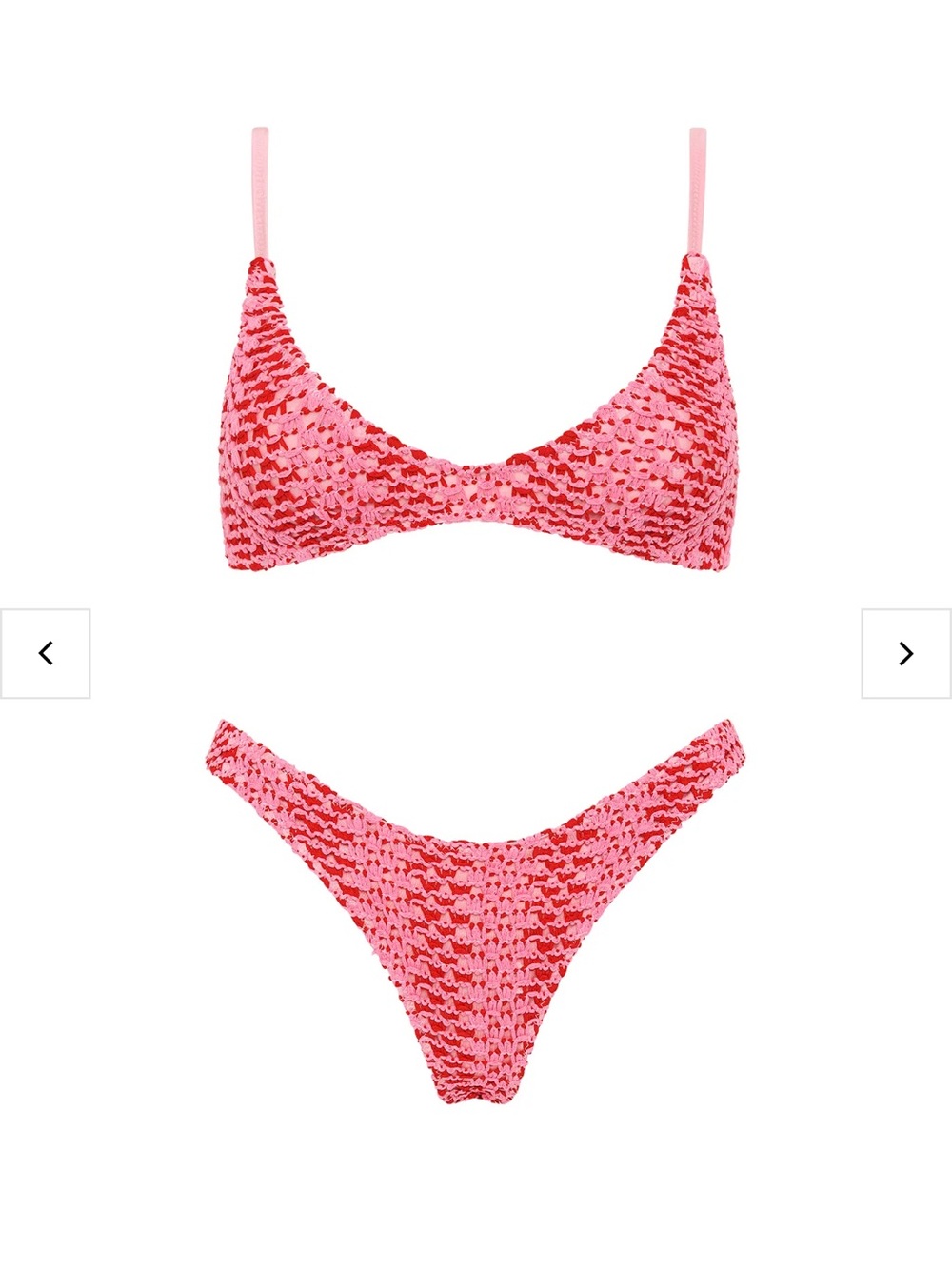 MAIA - ALINA PINK CROCHET SCOOP BIKINI SET Triangl